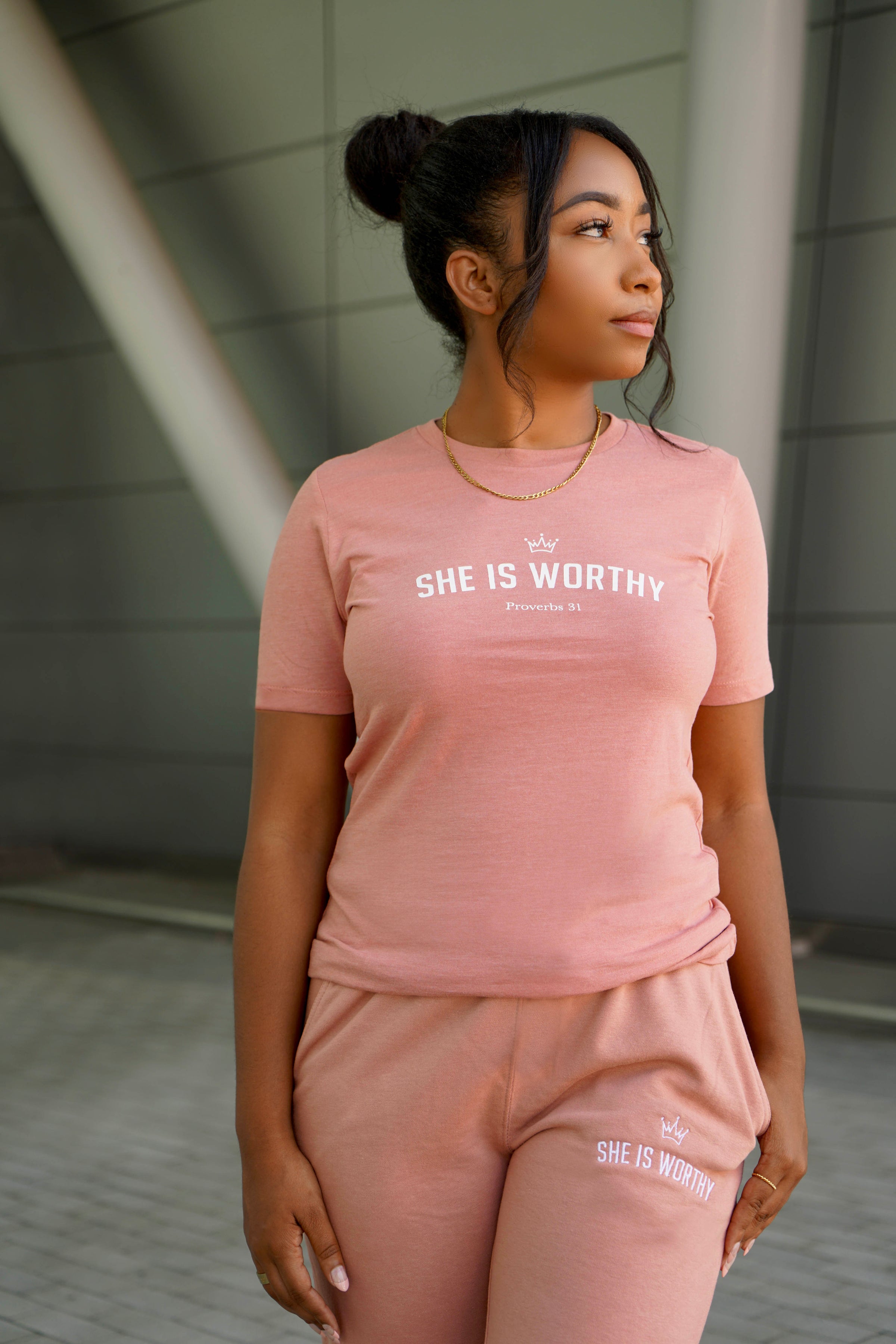 she is worthy dusty rose by army of god attire christian clothing proverbs 31