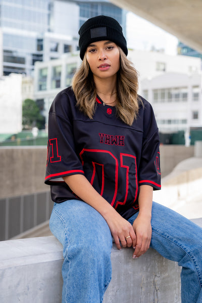 YHWH LUX Jersey - Black + Red