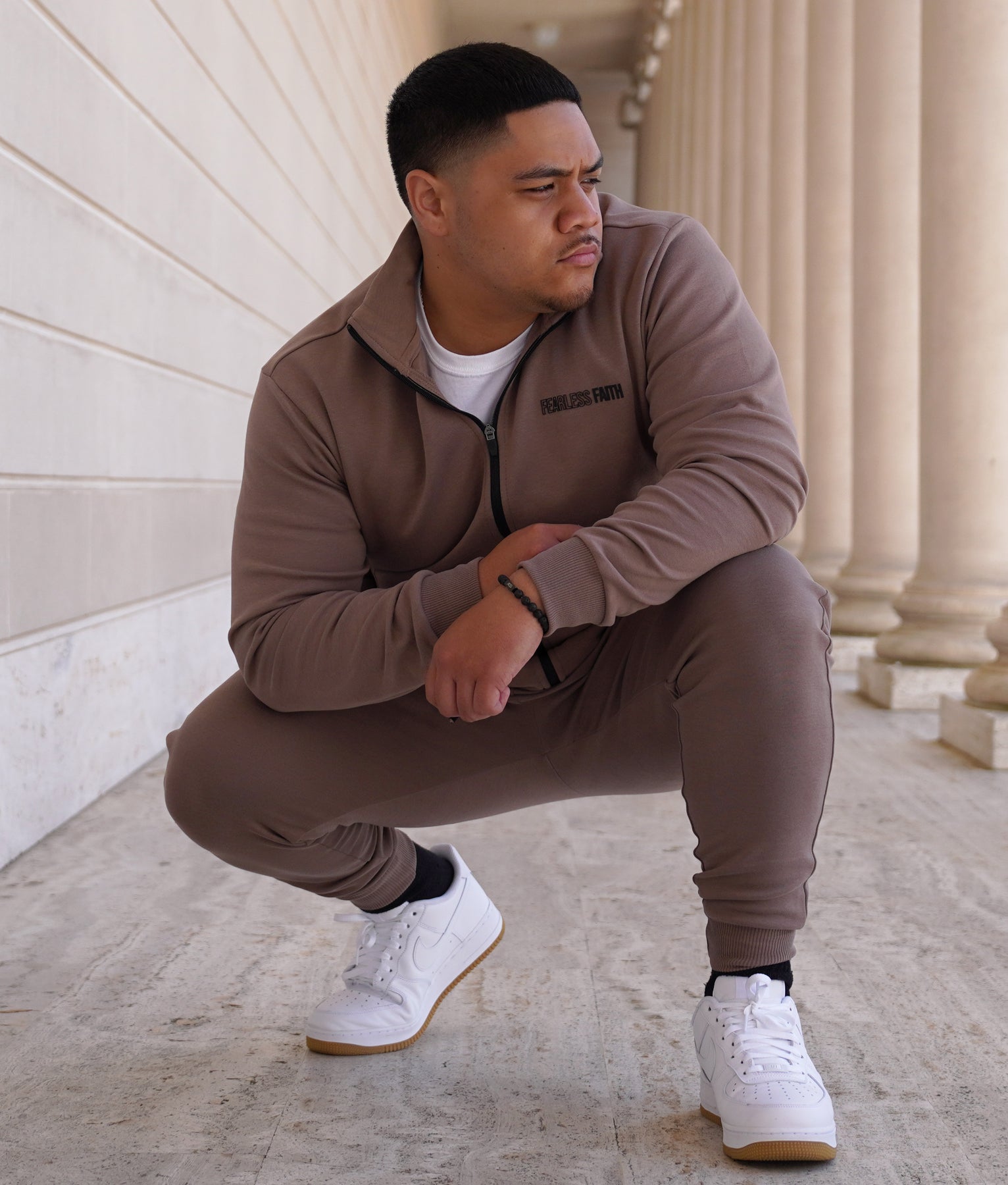 Fearless Faith Tracksuit Pants - Mocha – Army of God Attire