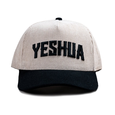 Sombrero de pana Yeshua LUX - Crema y Negro 