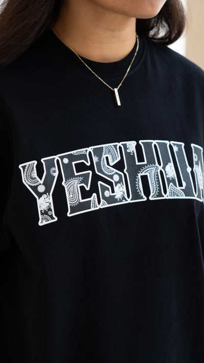 Yeshua Paisley Angel Oversize Tee - Black