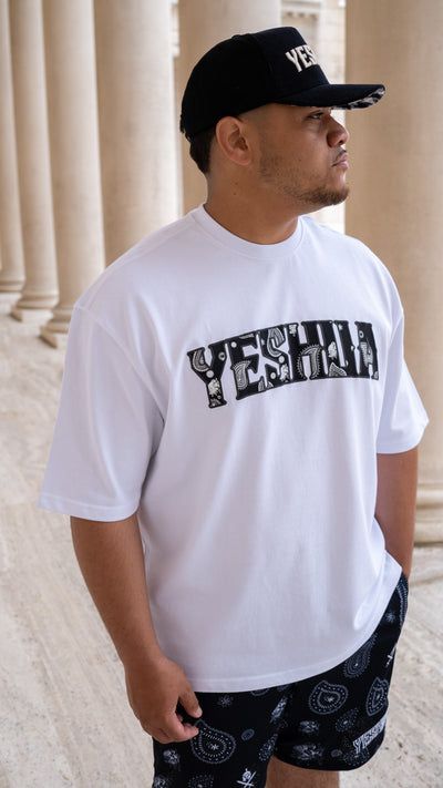 Yeshua Paisley Angel Oversize Tee - White