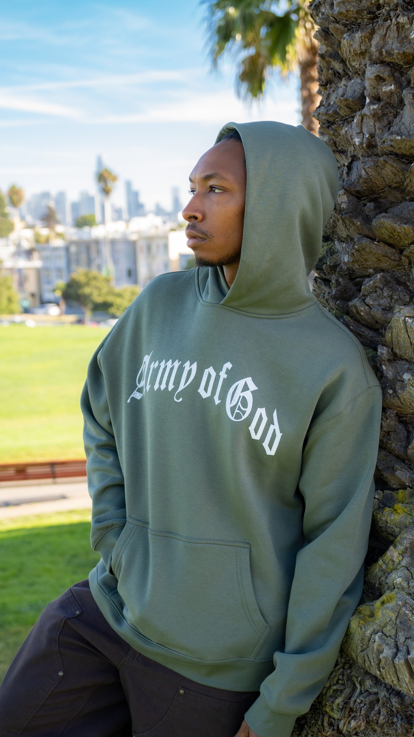 Pray for Your Homies Hoodie - Army Green