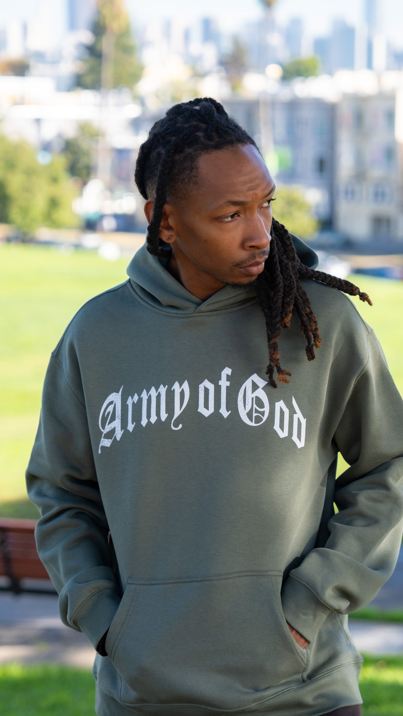 Pray for Your Homies Hoodie - Army Green