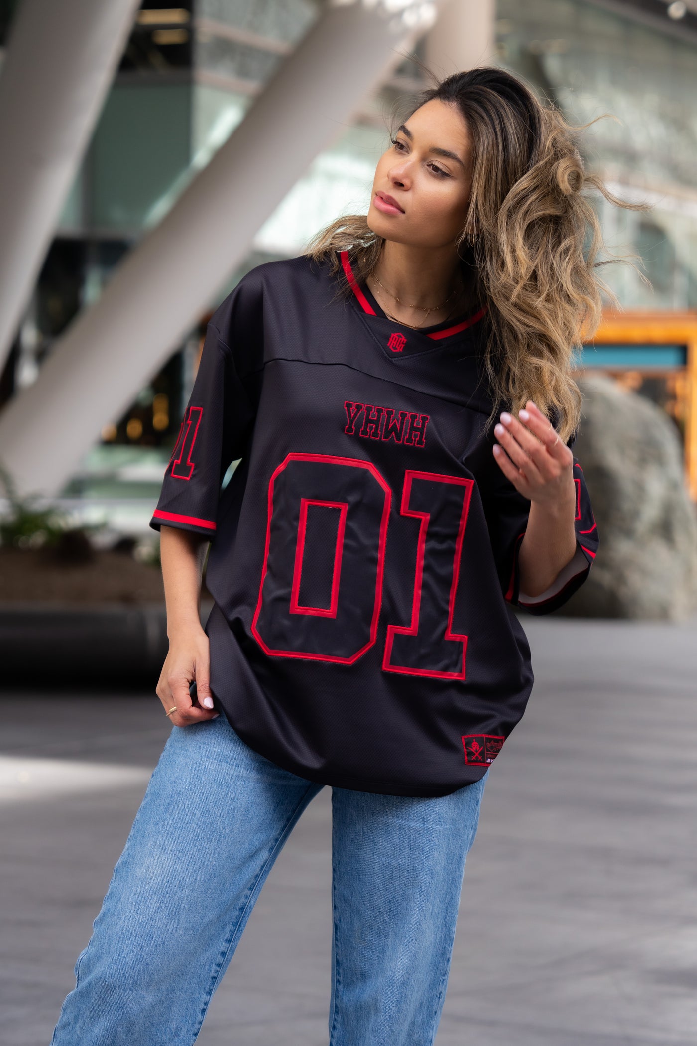 YHWH LUX Jersey - Black + Red