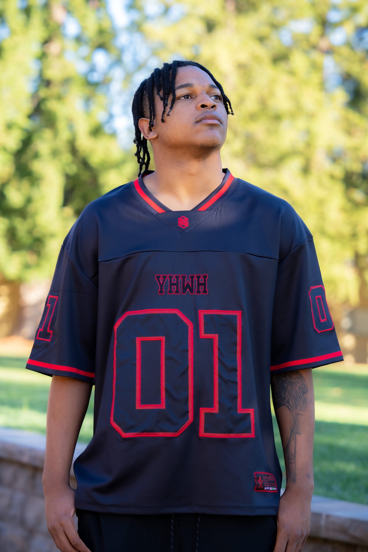 YHWH LUX Jersey - Black + Red