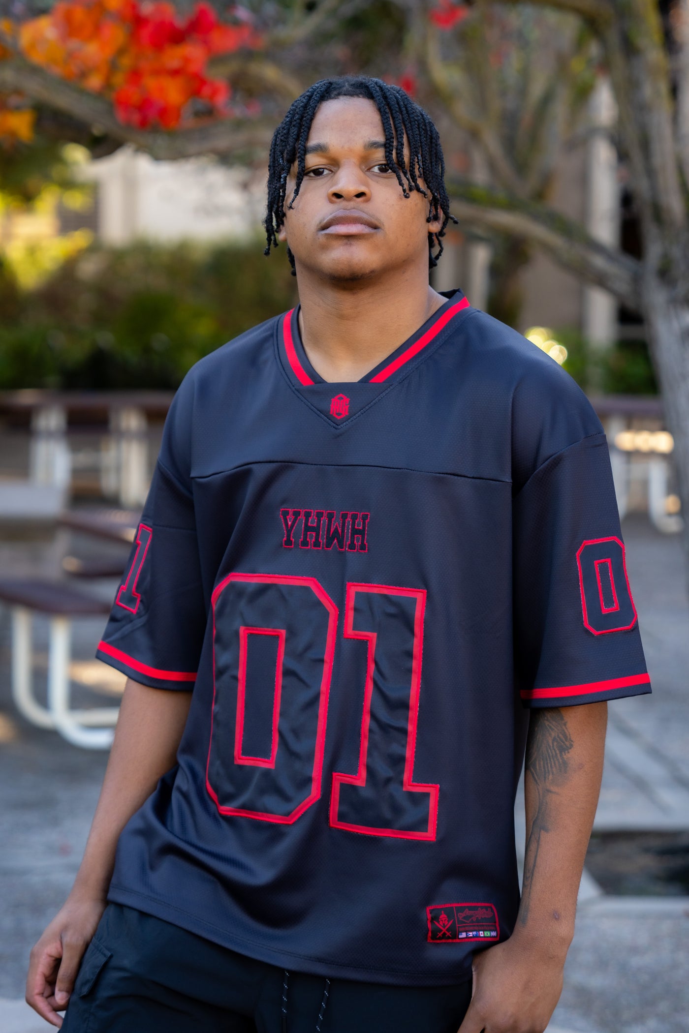 YHWH LUX Jersey - Black + Red