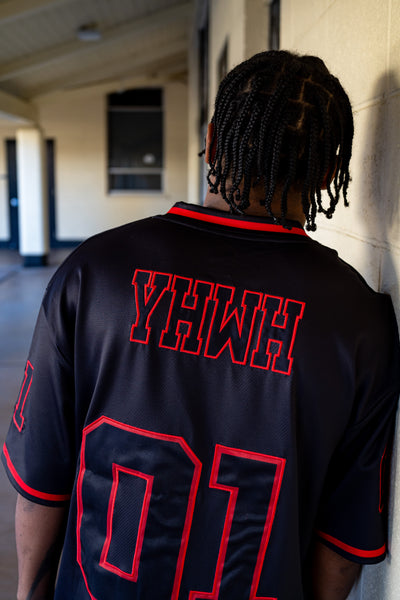 YHWH LUX Jersey - Black + Red