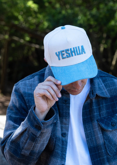 Yeshua LUX Hat - Baby Blue + Cream