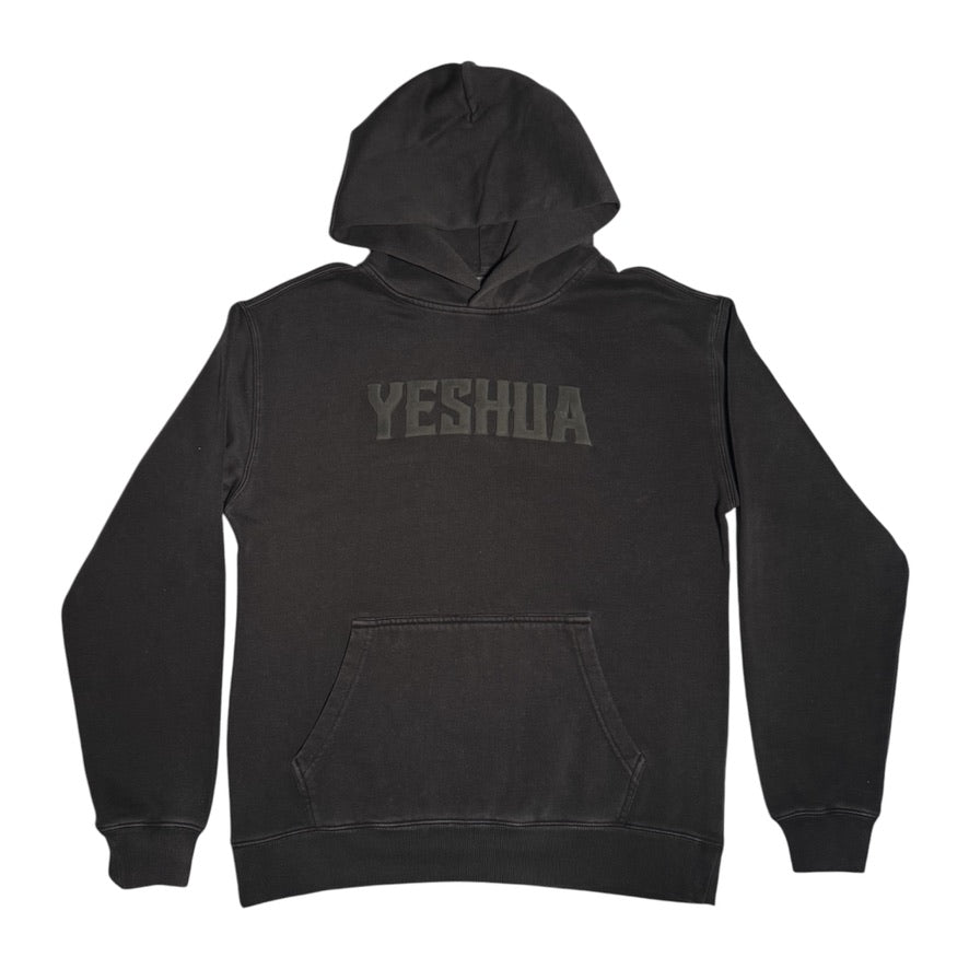 Yeshua Black Puff Print Hoodie - Dark Charcoal