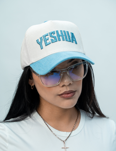 Yeshua LUX Hat - Baby Blue + Cream