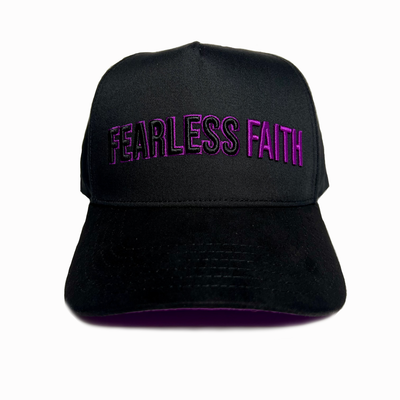Fearless Faith Snapback de perfil médio - Preto + Roxo 