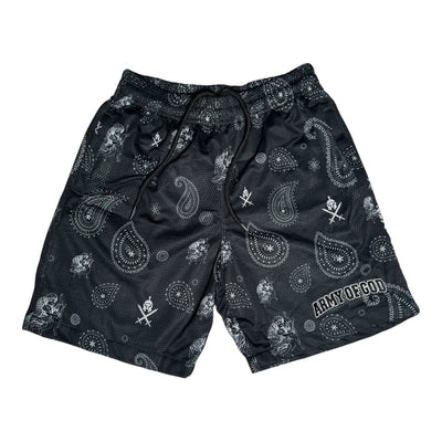 Army of God Paisley Angel Mesh Shorts