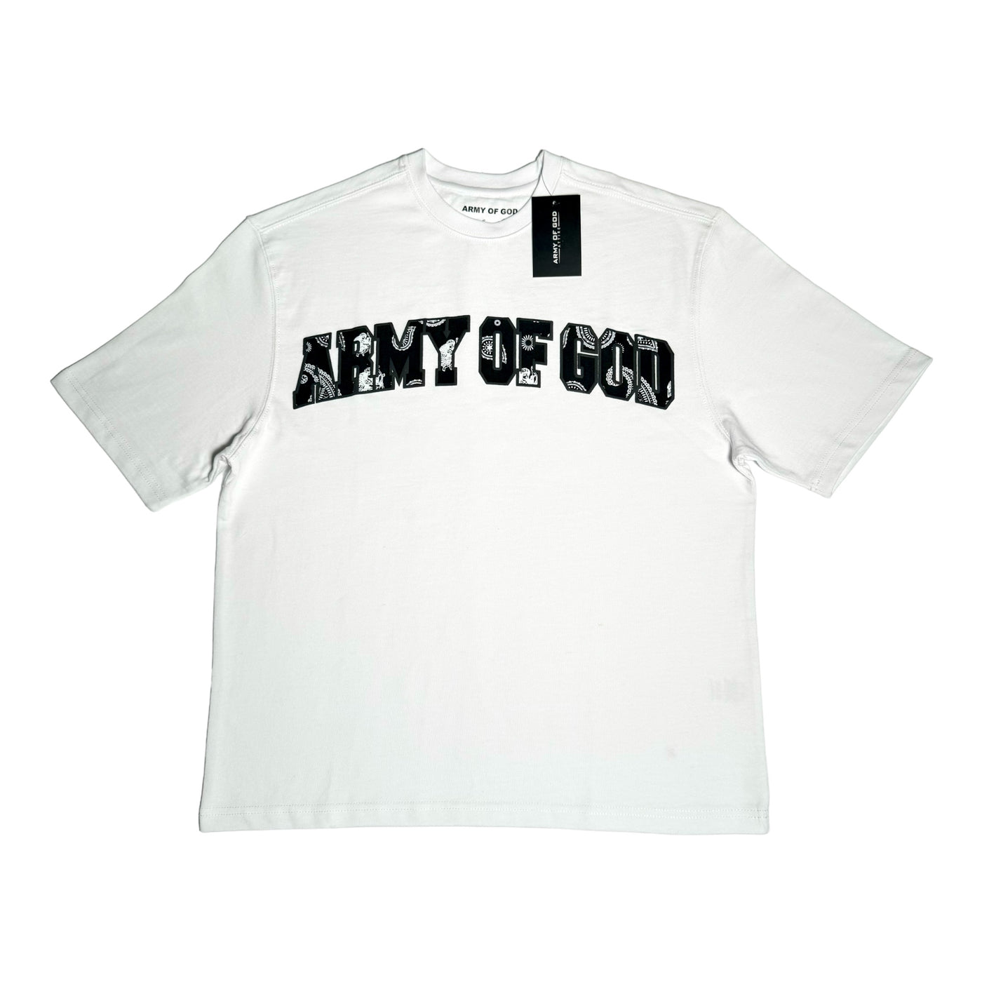 Army of God Paisley Angel Oversized Tee - White