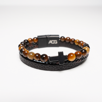 Stone + Leather Psalm 23 Wristpack -Brown