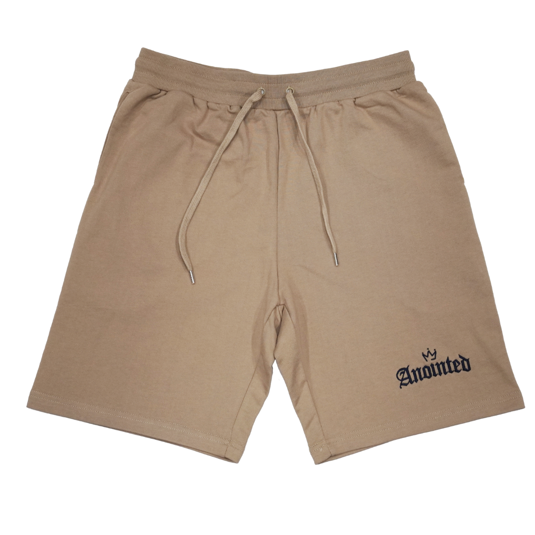 Anointed Dark Navy Berry + Biscuit Cotton Shorts - Embroidered