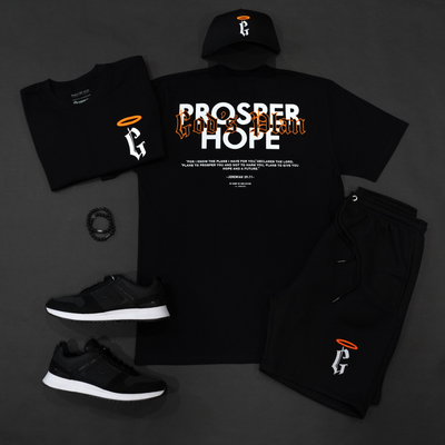 God's Plan Crew Shorts Halo Concept - Black + Orange