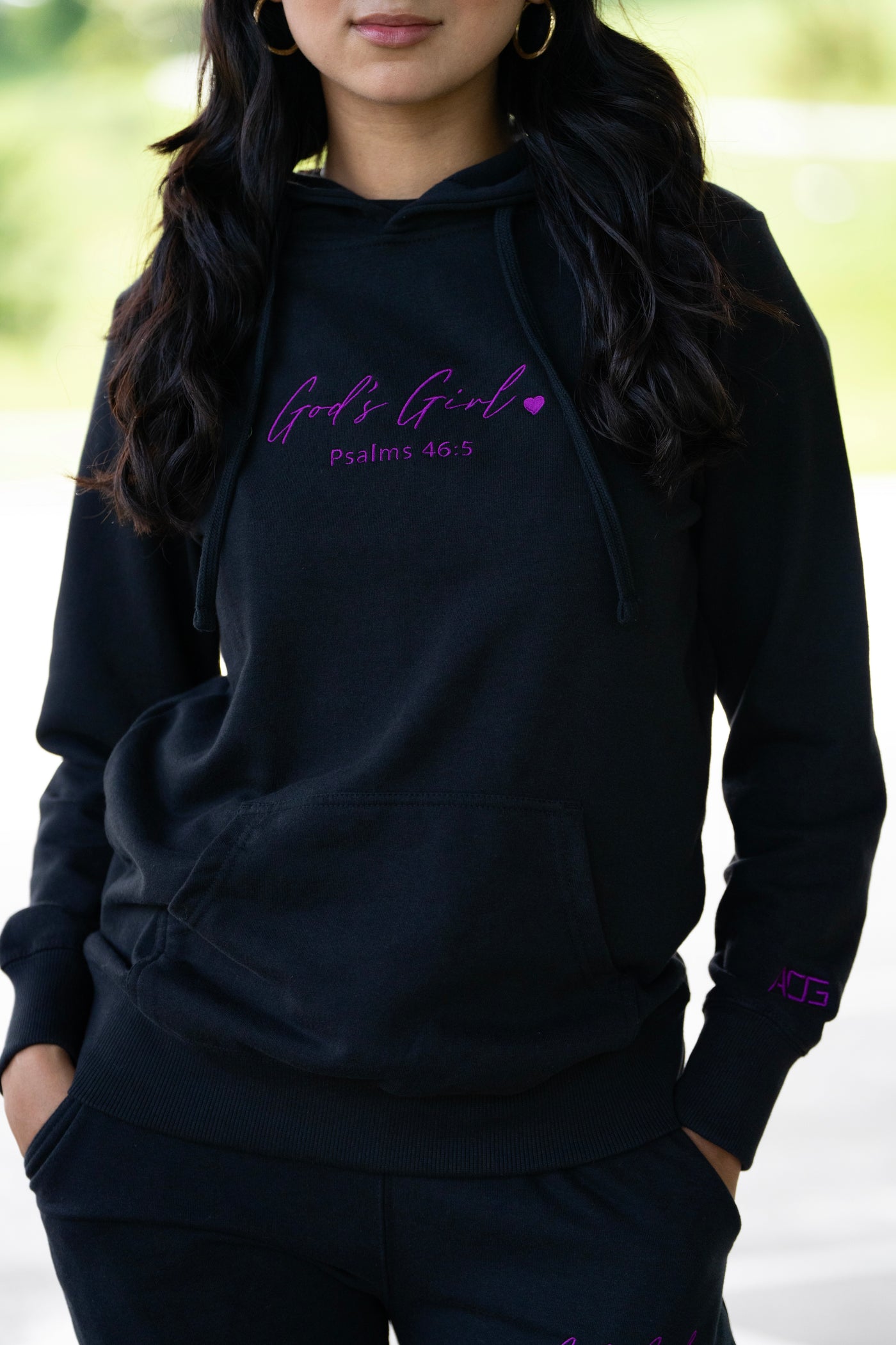 God's Girl Hoodie - Black + Purple