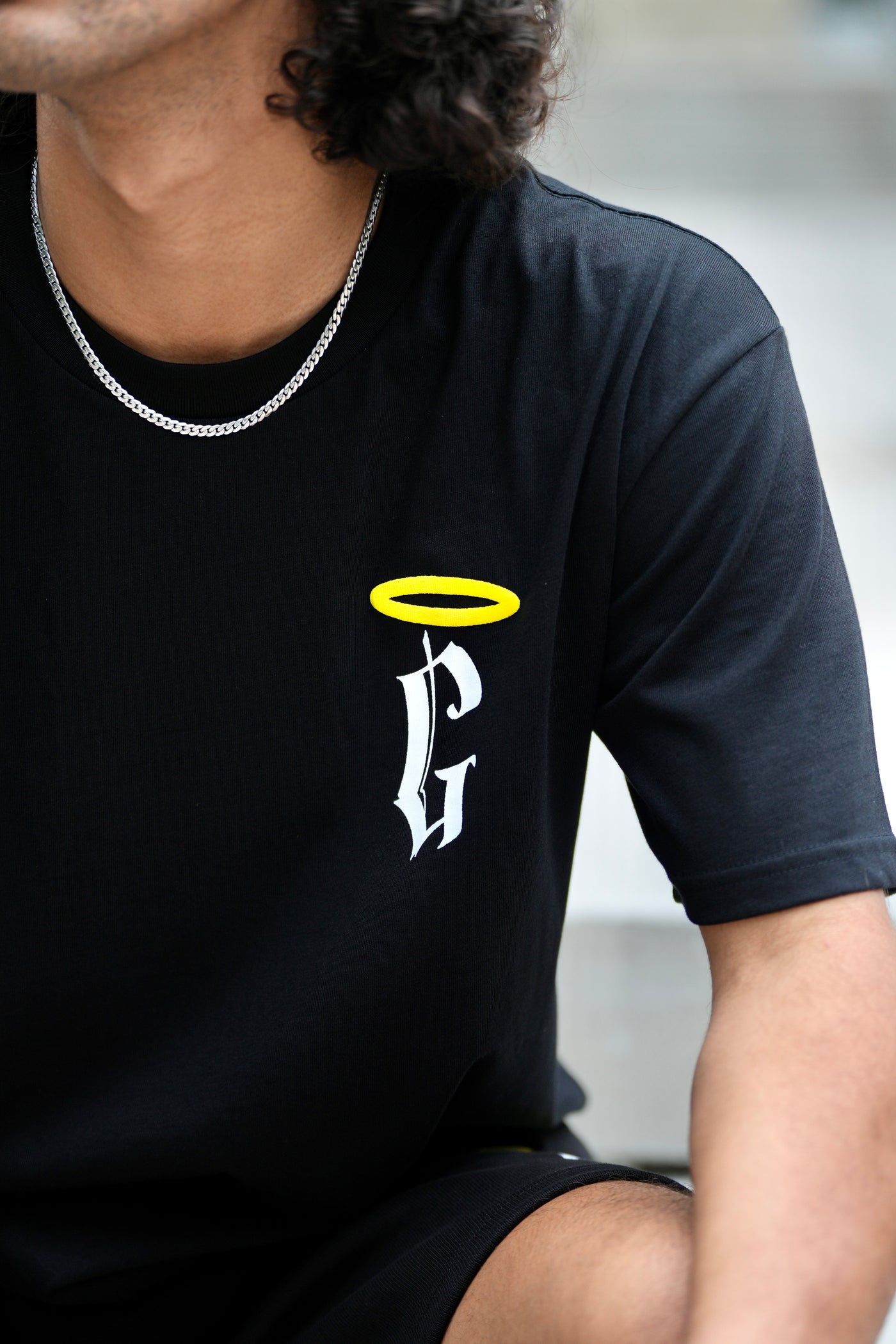 God's Plan Crew Tee Halo Concept - Black + Yellow