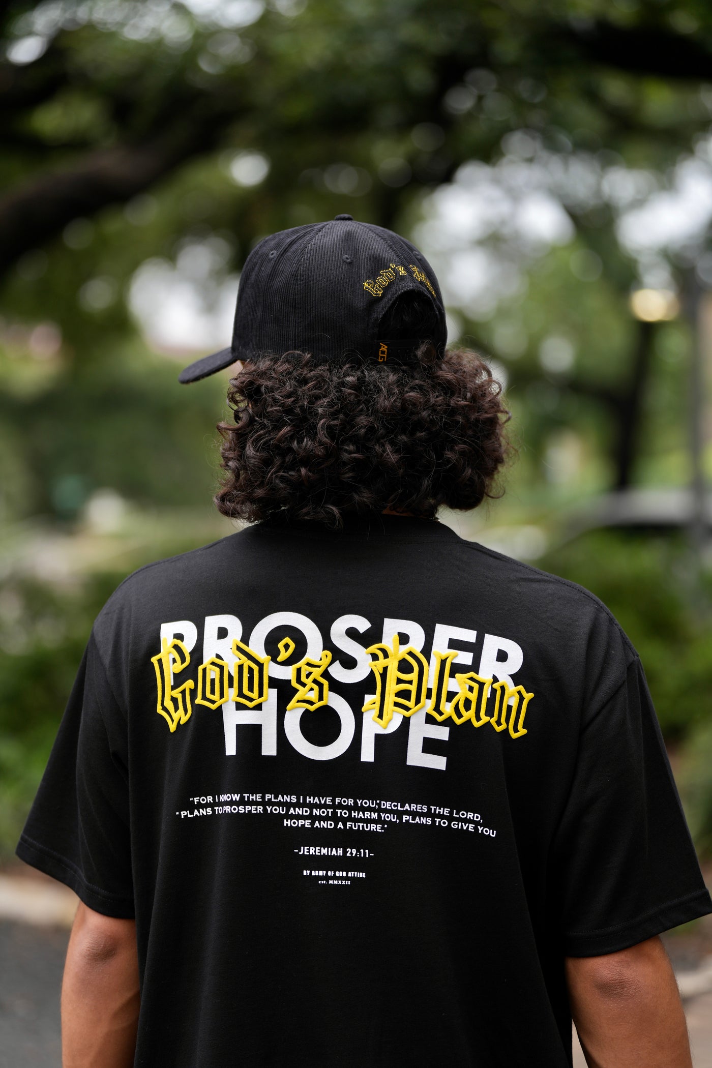 God's Plan Crew Tee Halo Concept - Black + Yellow