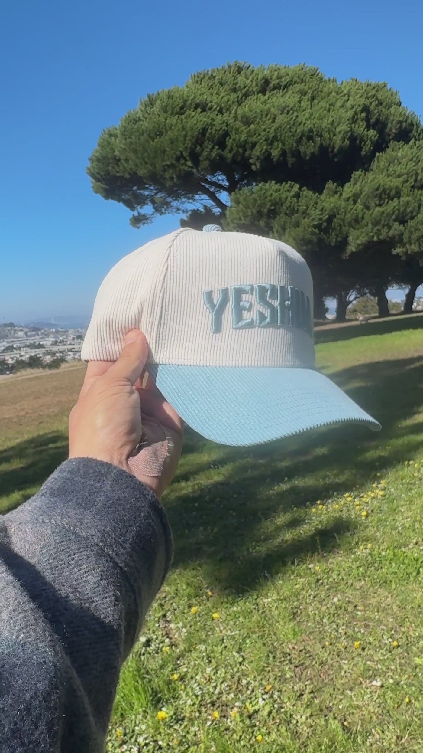 Yeshua LUX Hat - Baby Blue + Cream