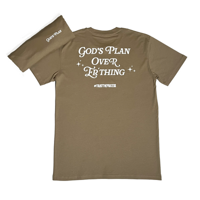 God's Plan Puff Print Message Tee -Sand