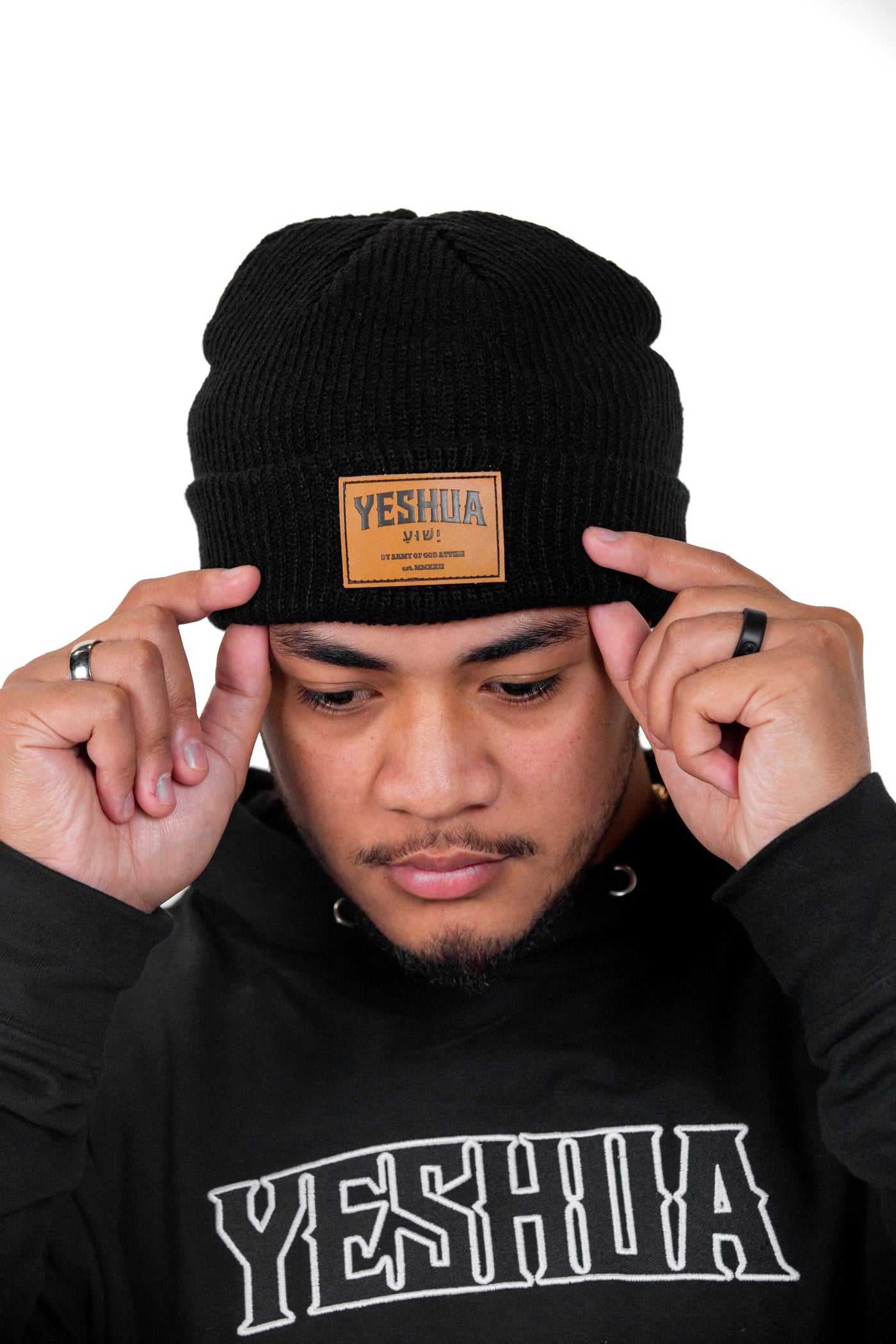 yeshua black beanie army of god christian clothing