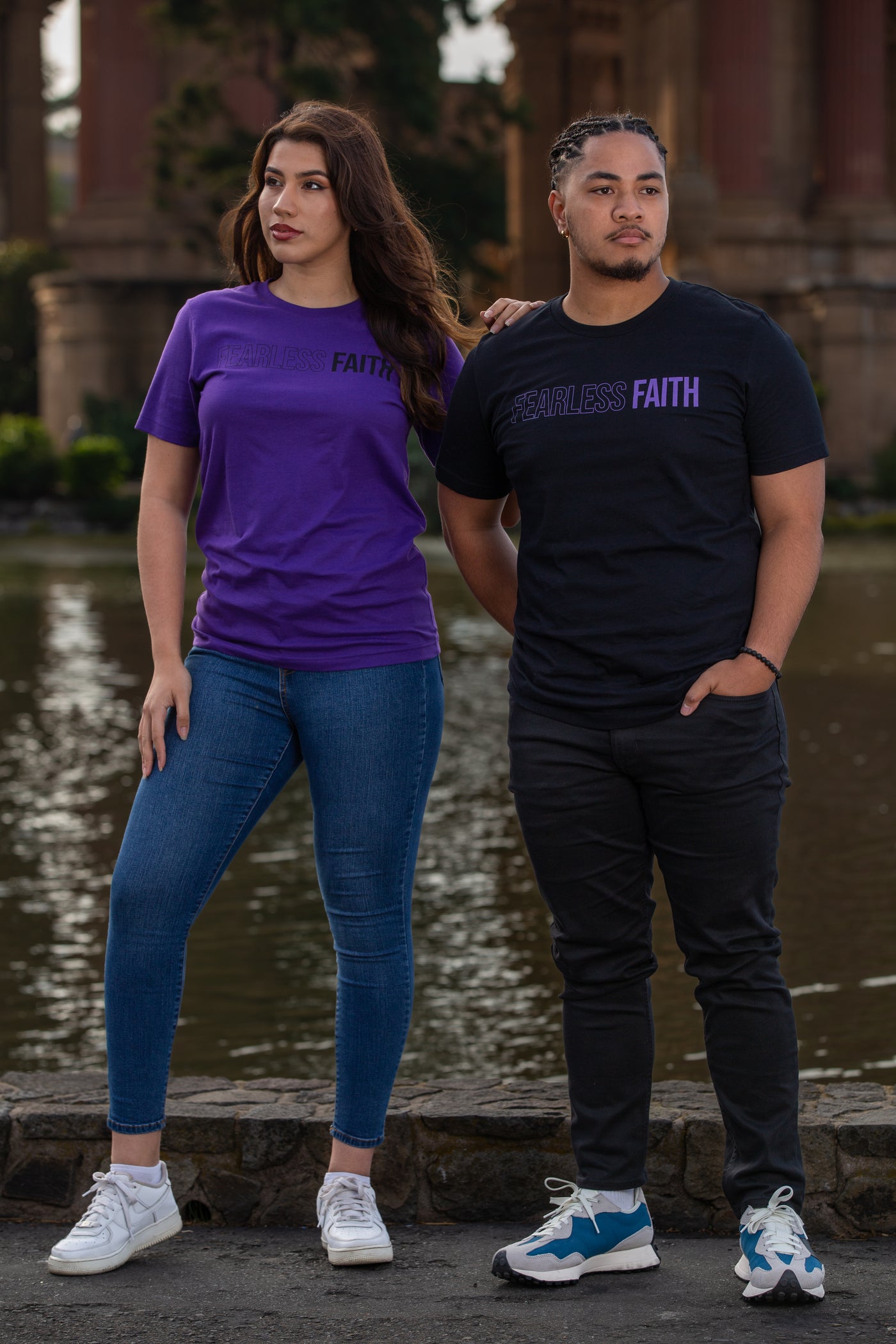 FEARLESS FAITH BLACK & PURPLE EDITION CREW TEE - Purple