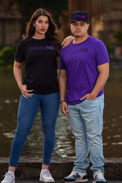 FEARLESS FAITH BLACK & PURPLE EDITION CREW TEE - Purple