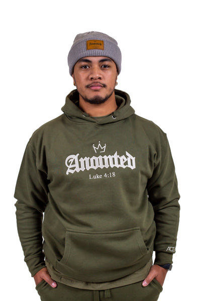 anointed military green hoodie and joggers set by army of god attire