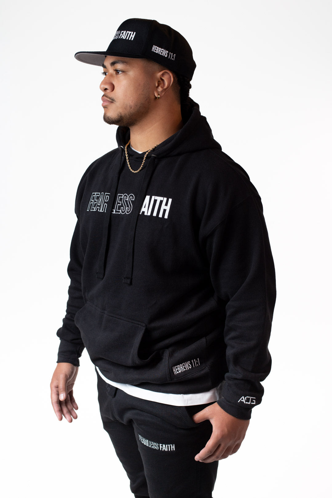 Fearless Faith Black Hoodie - Embroidered