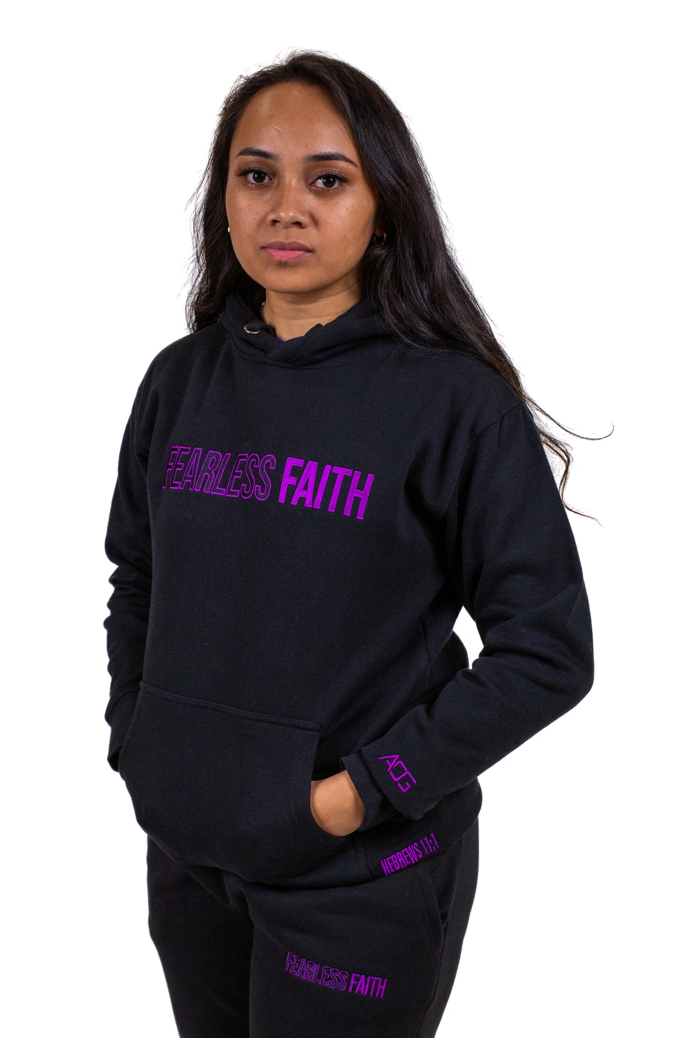 Fearless Faith Hoodie - Black + Purple Edition