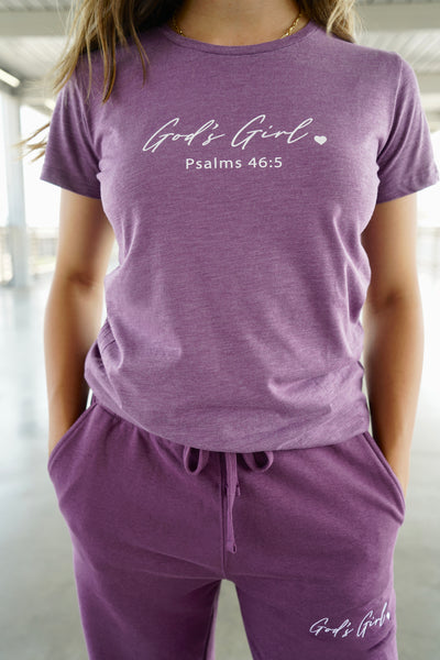God's Girl Crew Tee - Fig Purple