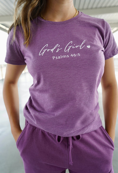 God's Girl Crew Tee - Fig Purple