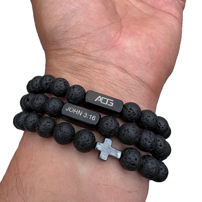 Lava Stone John 3:16 Wristpack - Black (2-PACK)