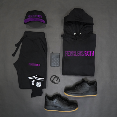 Fearless Faith Joggers -Faith Black + Purple Edition
