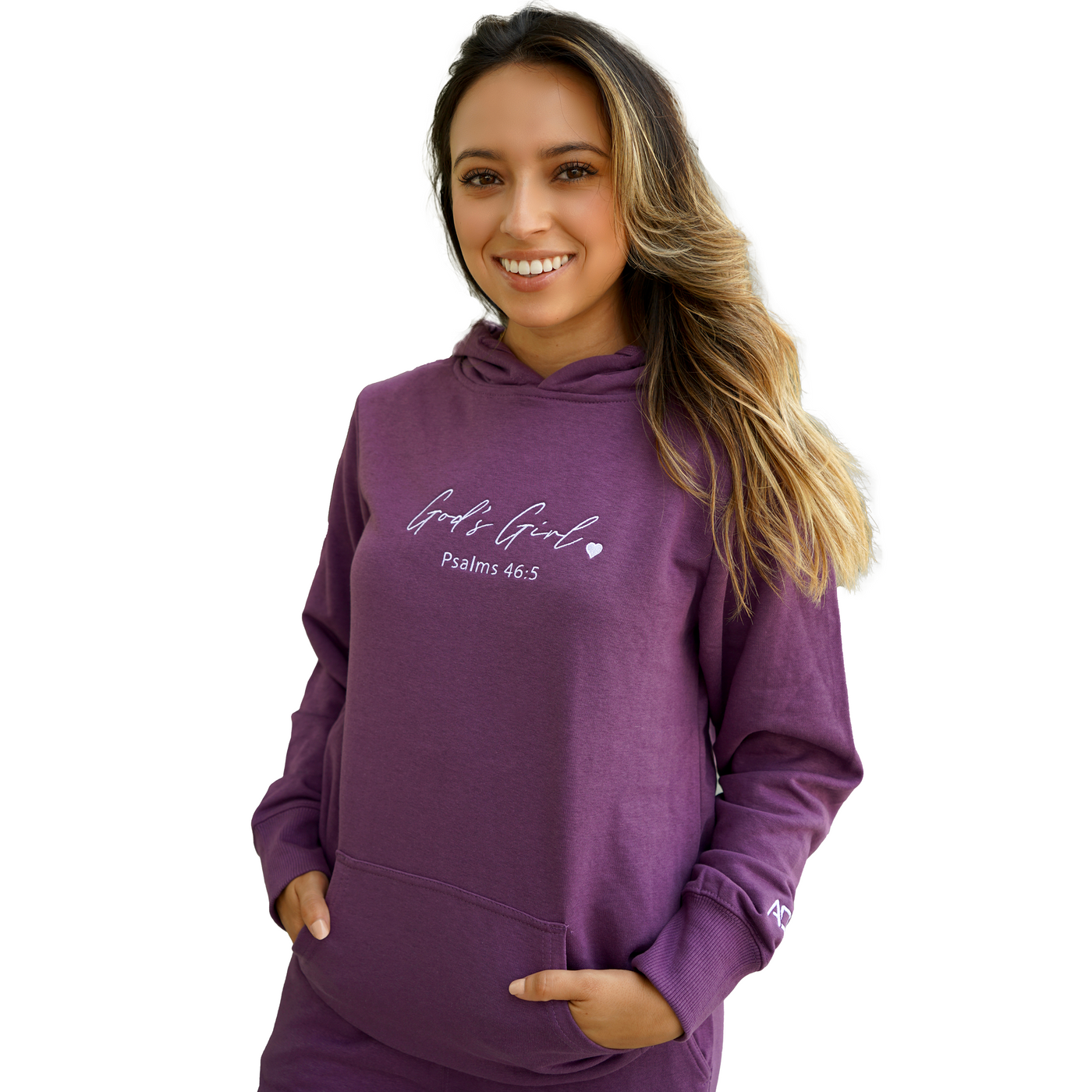 God's Girl Fig Purple Hoodie - Embroidered