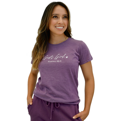 God's Girl Crew Tee - Fig Purple