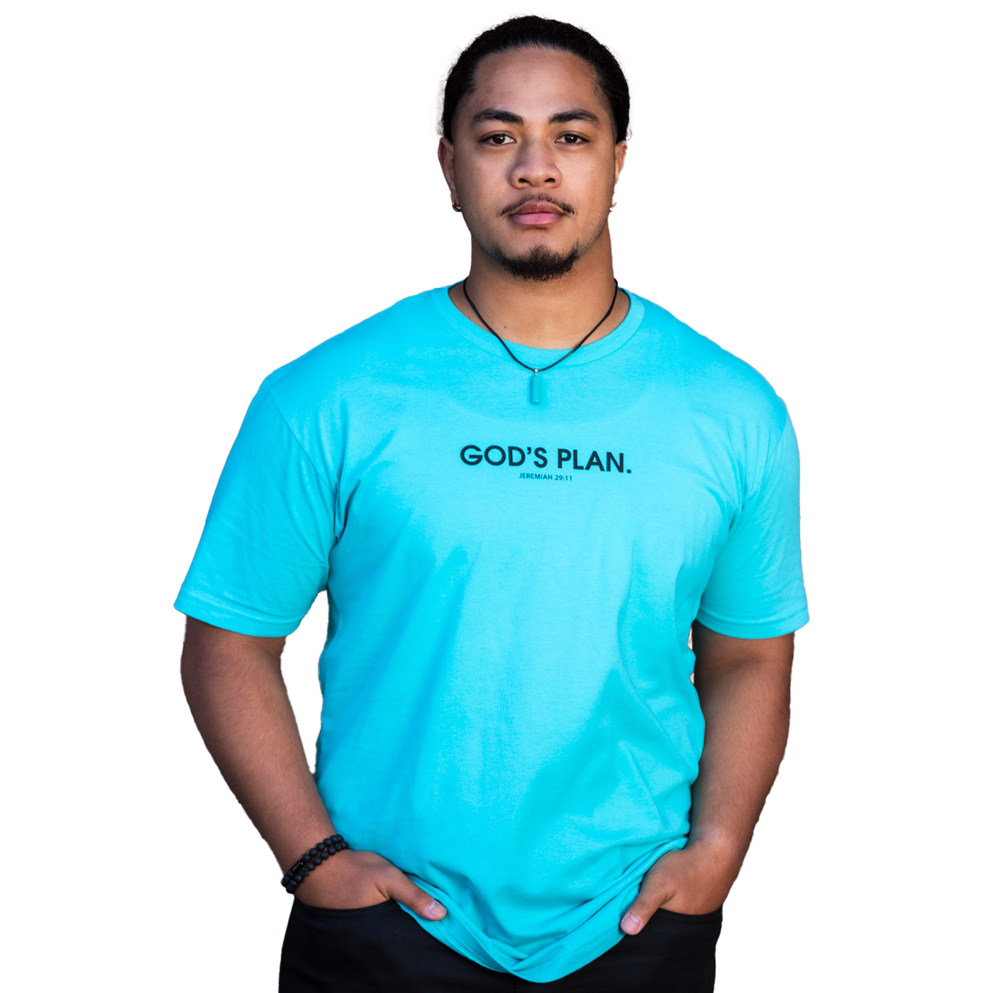 God's Plan Crew Tee - Tahiti Blue