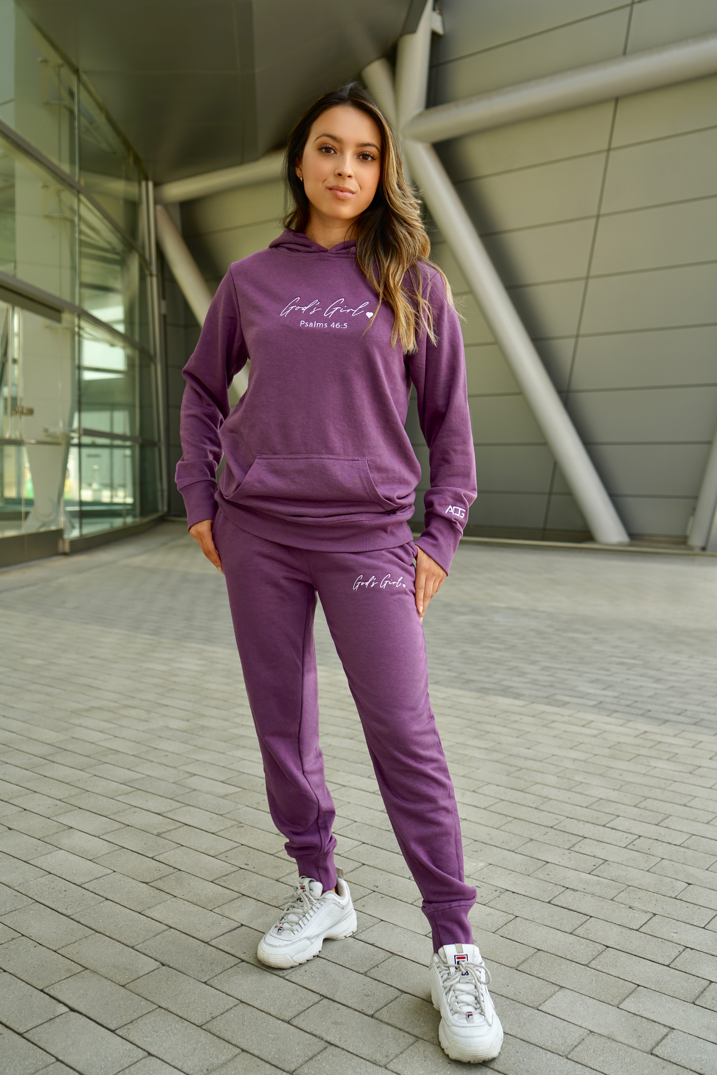 God's Girl Fig Purple Hoodie - Embroidered